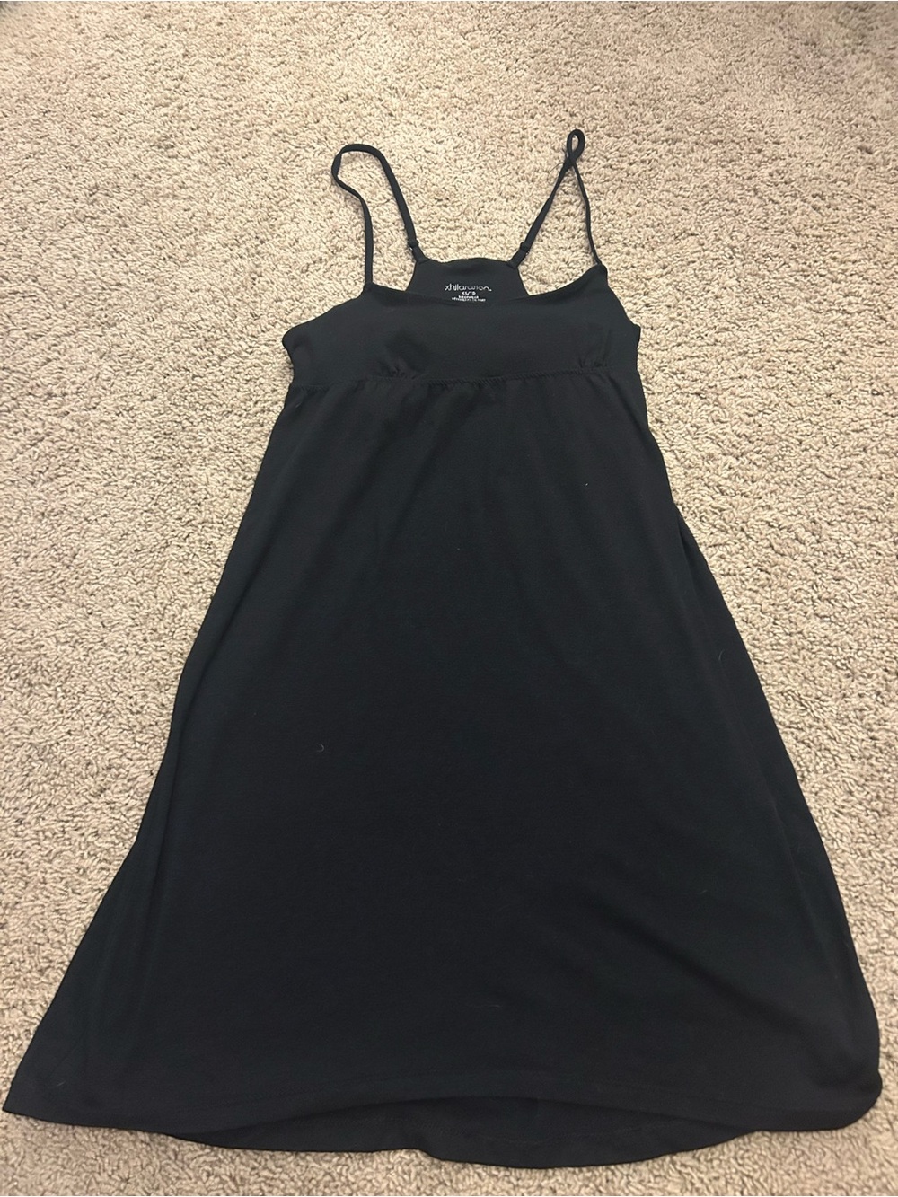 Black Spaghetti-Strap Women's Sleepwear Dress